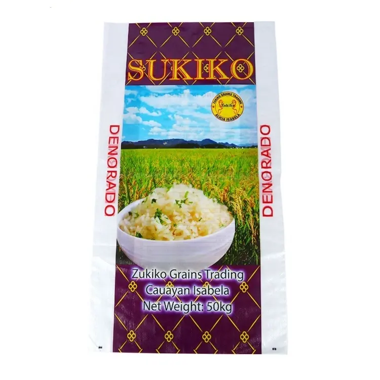 Offre spéciale sac tissé pp de farine de riz personnalisé pour l'agriculture sacs d'emballage pour les petites entreprises logo personnalisé riz sac de riz personnalisé 25kg