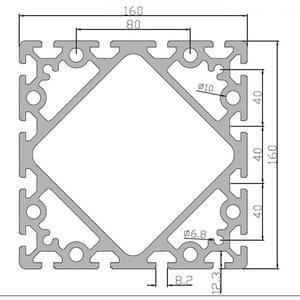 Hồ sơ đùn nhôm t-slot 160160 mm - Product Image 4