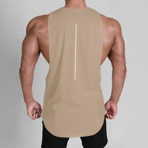 Camiseta sin mangas de fitness para hombre, de mezcla de algodón tejido, con estampado láser y sin necesidad de planchado |   Camiseta Deportiva Elástica de Secado Rápido |   Ropa Deportiva y para Actividades al Aire Libre de Verano - Product Image 6
