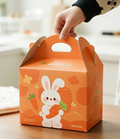 Boîtes cadeaux personnalisées imprimées avec des animaux mignons, boîtes en papier portables de couleur pastel avec poignée pour les cadeaux de fête et l'emballage de cadeaux