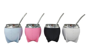 <span class=keywords><strong>Tasse</strong></span> en métal à double paroi Usine Paille en métal sous vide en acier inoxydable Hot Mate Set <span class=keywords><strong>Tasse</strong></span> à thé <span class=keywords><strong>pour</strong></span> Yerba Mate Paille avec couvercle en cuir - Product Image 2