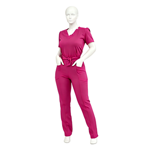 Conjunto de uniforme multicolor, fino, cómodo y transpirable para mujer, para salones de belleza, centros de cuidado posparto, clínicas dentales, hospitales N - Product Image 6