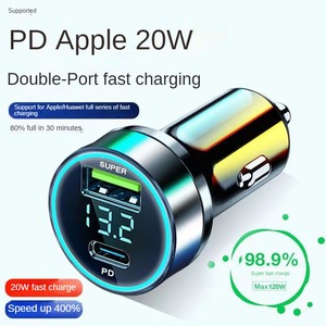 OEM <span class=keywords><strong>USB</strong></span>-Autoladegerät Schnellladung Typ <span class=keywords><strong>C</strong></span> PD 20W für iPhone <span class=keywords><strong>USB</strong></span> 66W 120W LED Digitalanzeige Auto-Handy-Ladegerät - Product Image 6