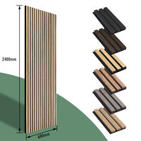 Panel Dinding Akustik Veneer Kayu Oak 3D Modern, Grill MDF Busa PET Ramah Lingkungan NRC Tinggi 1.0 Interior Hotel FSC CE EUDR