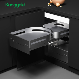 Kangyale <strong>Kitchen</strong> <strong>Cabinet</strong> Blind <strong>Corner</strong> Pull Out Organizer Universal Magic <strong>Corner</strong> Basket Swing Tray for <strong>Kitchen</strong> <strong>Storage</strong> - Product Image 3