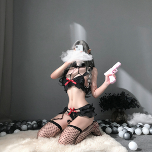 <span class=keywords><strong>Sexy</strong></span> Petit Diable Cosplay Costumes bas Kawaii Démon Uniforme Confortable Stretch Soutien-Gorge Ensemble Lingerie Érotique Gothique Outfit - Product Image 3