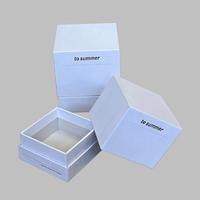 Échantillon Gratuit - Boîte Rigide en Carton Blanc Écologique avec Couvercle Carré et Base, Finition Mate, Éponge Intégrée pour Emballage Cadeau de Bougies et Parfums