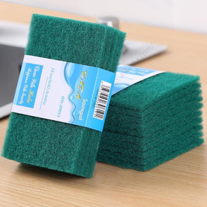 แผ่นฟองน้ำขัดคราบไขมันสำหรับใช้ในครัวเรือนแผ่นฟองน้ำขัดผิวสีเขียว - Product Image 1