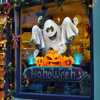 Personalizado de alta calidad a prueba de agua Día de Todos los Santos Festival de Halloween Fantasma Calabaza Gato Murciélago Decoración Ventana Pegatinas de vinilo