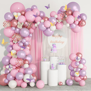 Venta al por mayor de globos de mariposa, conjunto de cadena de globos de cumpleaños para un año de edad, decoración de la boda del Día de San Valentín de la madre - Product Image 1