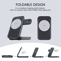 Chargeur sans fil magnétique pliable 3 en 1 portable, nouvelle batterie externe 10000 mAh, charge rapide, support de batterie, best-seller 2025