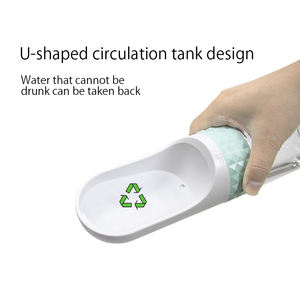 Dispensador de agua portátil para mascotas de viaje al por mayor grado alimenticio a prueba de fugas al aire libre perro y gato taza forma rectangular embalaje de cartón - Product Image 4