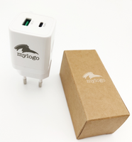 Chargeur Pannex EU 20W A+C Écologique (AD-QC01 EU) Prise de voyage 2-en-1 à charge rapide