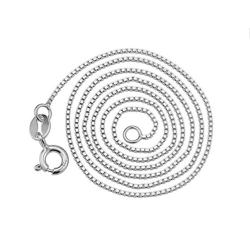 Colore argento - Catena a maglia box senza pendente