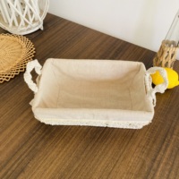 Corbeille à fruits en métal écologique faite à la main avec cadre en fer à corde de coton Doublure détachable-Durable lavable pliable pour une utilisation en cuisine