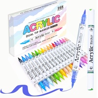 Bestationery – Lot de 168 Marqueurs Acryliques Permanents à Double Pointe Effet Graffiti, Couleurs Étanche, Stylo Peinture Acrylique – Marcador De Color