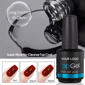 Nouveau vernis gel UV 15 ml non toxique sans HEMA, logo personnalisé et marque privée, gel de finition pour salons de manucure - Product Image 3