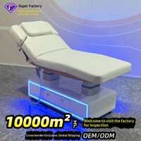 Table de massage électrique réglable haut de gamme pour salons de beauté, spas et usage médical, en cuir PU, design moderne