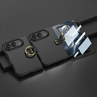 Coque de téléphone pliable mate HEYBINGO avec anneau rotatif et support, antichoc, pour usage quotidien, compatible IP 18 Fold
