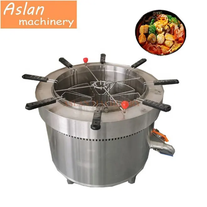 Jenis Gas Jepang Ditarik Tangan Noodle Cooker Tank/Listrik Makanan Cepat Saji Memasak Pasta Mesin Berputar Bakso mendidih Oden