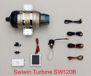 Wholesale Price SWIWIN Metal Rc Jet Engine/ Brushless Turbojet Thrust 12KG SW120B for <b>Gasoline</b> RC Airplane - Product Image 6