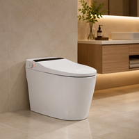 Toilette intelligente pour salle de bain avec siège chauffant automatique, capteur de détection au toucher du pied et chasse d'eau intelligente