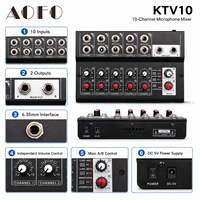 Console de mixage audio professionnelle 10 canaux, console de mixage compacte, mixeur audio à faible bruit pour karaoké, KTV, scène, enregistrement, système sonore