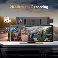 10.36 pouces caméra à trois voies sans fil Carplay Android Auto écran 4K avant 1080P caméra arrière pour Bluetooth Audio voiture boîte noire