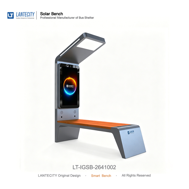 Solar Powered Bench With Phone  Charging Interface