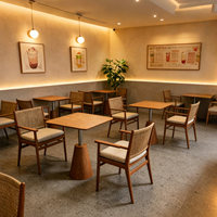 Ensemble table et chaises de café en métal durable, style minimaliste moderne, pour restaurants commerciaux et pâtisseries