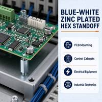 Entretoise hexagonale en acier au carbone zingué bleu-blanc, grade 8.8, M3-M8, mâle-femelle, pour support de carte PCB, pour ordinateur de bureau et portable
