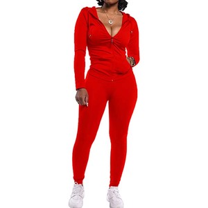 New Style <b>Women's</b> Two Piece Tracksuit Set Long Sleeve Zipper Hoodie <b>Jacket</b> with Sweatpants Sweatsuit Workout Set Customized OEM - Product Image 4