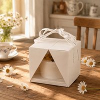 Boîte à gâteau portable transparente avec bandoulière, boîte à gâteau pliable jetable, emballage alimentaire de qualité alimentaire