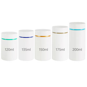 ขวดพลาสติก HDPE สีขาวทรงกลมพร้อมฝาเกลียวหลากสี100มล./120มล./135มล./150มล./175มล./200มล. - Product Image 6