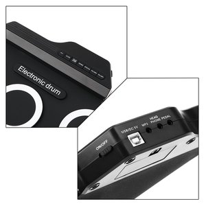 ชุดกลองอิเล็กทรอนิกส์แบบพับได้ ซิลิโคน ชาร์จผ่าน USB พร้อมไม้กลองและแป้นเหยียบ - Product Image 3
