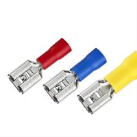 공장 FDD + PBDD 완전 절연 피기백 여성 남성 스페이드 전기 커넥터 압착 단자 6.3mm 와이어 팁 22-10 AWG
