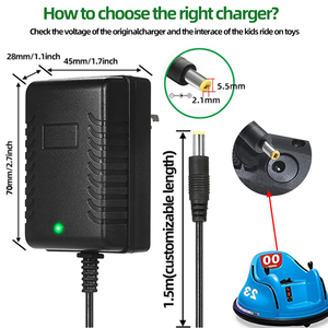 Chargeur de batterie personnalisé en usine, 6V 1A DC, en matériau PC, pour les jouets de voiture électriques pour enfants - Product Image 2