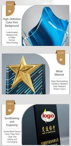 Trofeo de Cristal Personalizado con Logotipo, Material de Cristal, Impresión a Color de Alta Calidad - Product Image 3