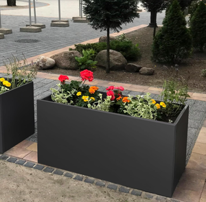 Jardinière rectangulaire en métal antirouille pour jardin personnalisée pot de fleurs carré en métal jardinière en acier galvanisé - Product Image 4