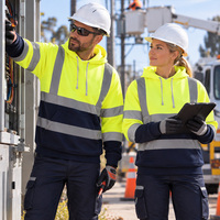 Vêtements de travail réfléchissants en gros pour les travailleurs de l'aéroport, de la logistique, du port, de l'entrepôt, de la construction, des mineurs, sweat-shirt de sécurité haute visibilité