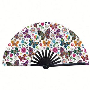 Customized Big <b>Hand</b> Fan Sublimation Clack Kung Fu Fan 33cm Folding Rave Fan Custom Logo with UV Craft - Product Image 5