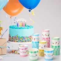 Gobelets en papier pour desserts glacés, imprimés en couleur, écologiques, avec couvercles en dôme, design personnalisé
