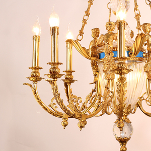 โคมระย้างานเลี้ยงทองแดงสีทองโคมระย้าห้องโถงแต่งงานตกแต่งโคมระย้าทองเหลืองฝรั่งเศสวินเทจ - Product Image 4