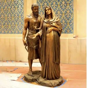 Maison jardin décoration métal artisanat coulée laiton Art moderne grandeur nature le baiser des amoureux Bronze nu Figure Sculpture - Product Image 2