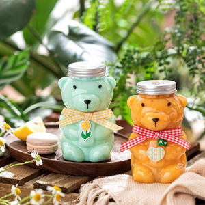 Venta caliente Forma de oso PET Botella de agua de plástico Tapa de aluminio Bebidas Jugo Café Leche Soda Con tapón de rosca Vestido frío - Product Image 5