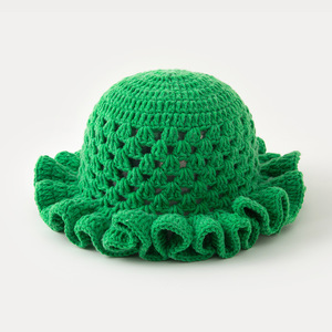 Handmade Crochet Dệt Kim Xô <span class=keywords><strong>Hat</strong></span> Cho Phụ Nữ Tuổi Teen Ngoài Trời Xù vành Mùa Đông Lễ Hội <span class=keywords><strong>Hat</strong></span> - Product Image 3