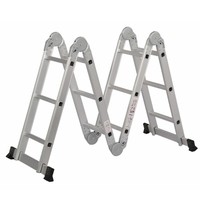 Échelle pliante multifonctionnelle en aluminium à 4 sections personnalisable, antidérapante, pour la construction en intérieur