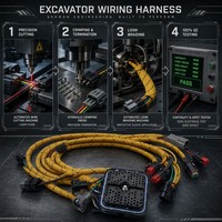 Faisceau de câblage moteur d'excavatrice personnalisé TE AMP MCP 22 broches AWG18 UL1569 étanche pour moteur Komatsu PC130-8 Sany SY215C