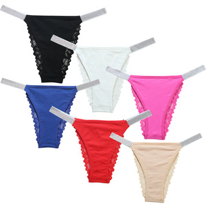 Culottes sexy pour femmes, transparentes, en dentelle ajourée, tricotées, respirantes, taille basse, string, design unique avec ruban <span class=keywords><strong>argent</strong></span>é, élastiques, couleur unie - Product Image 6
