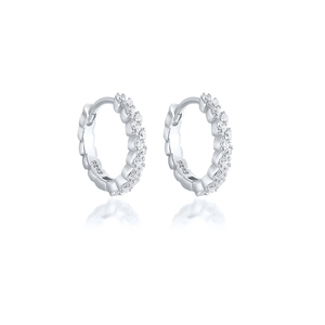 Boucles d'oreilles CANNER plaquées or 18 carats, cercle torsadé, zircon, style hipster pour femmes - Product Image 2